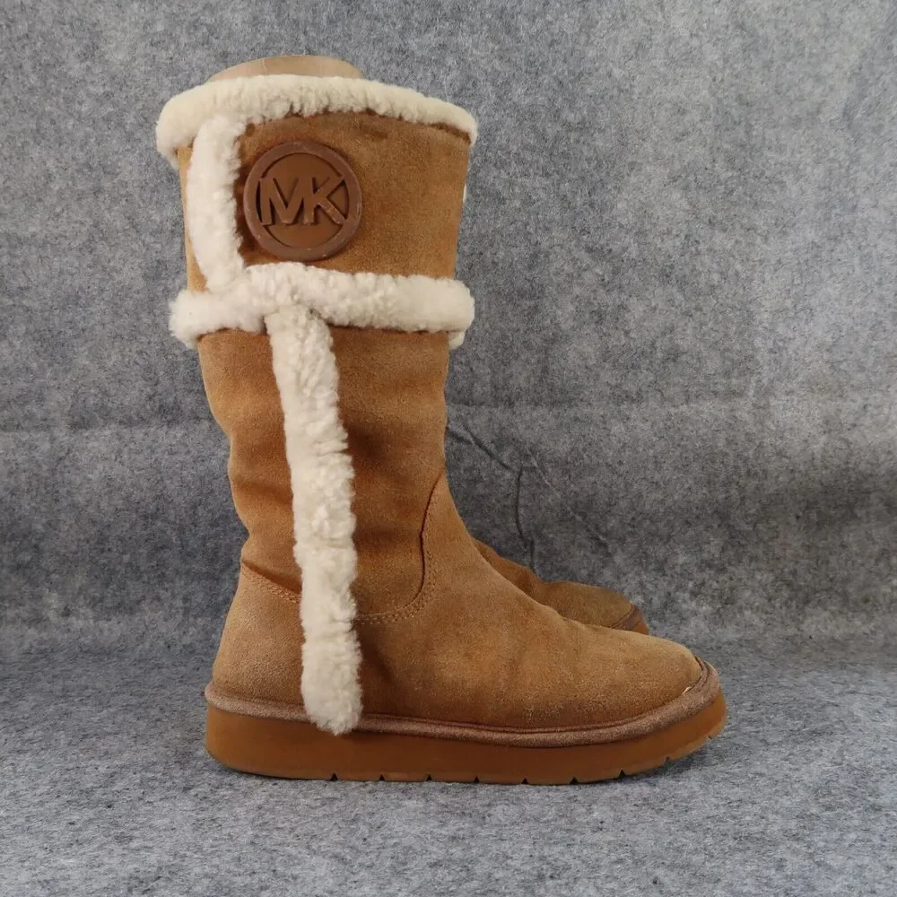 Michael Kors Shoes Womens 6 Boots Fashion Winter Warm Leather Sheep Fur Pull On